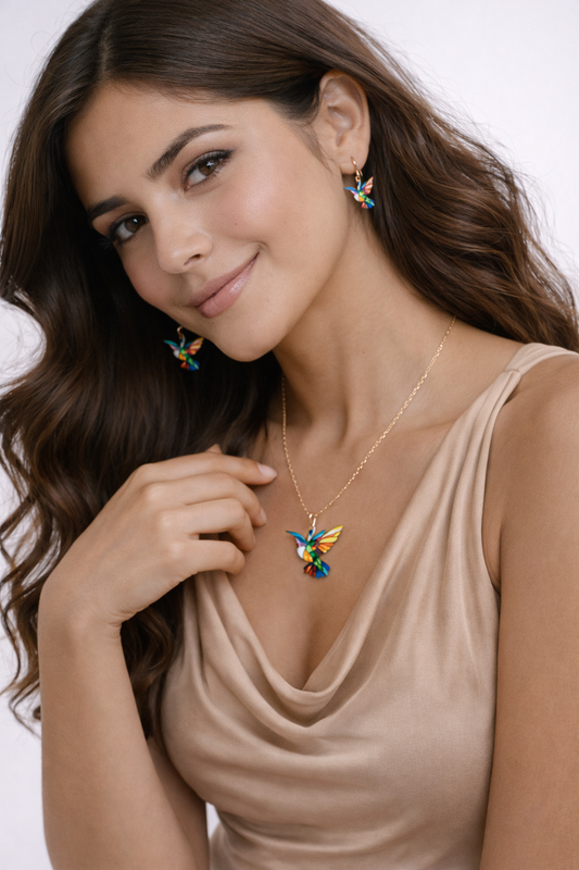 Alba™ | Pendientes Colibrí & Collar